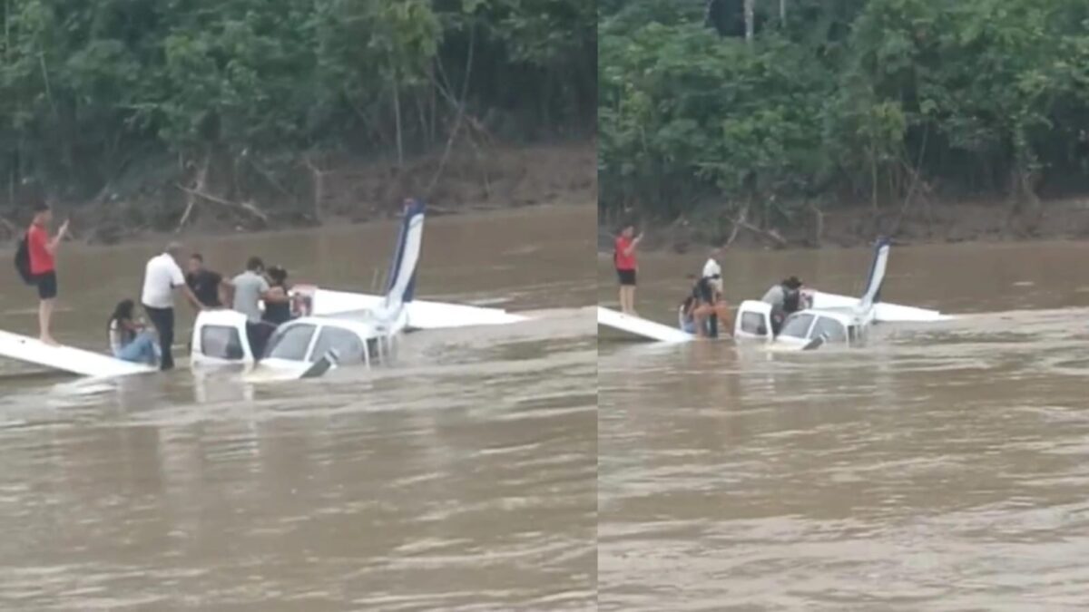 Avião de pequeno porte cai na comunidade Duas Nações, em Jordão, no interior do Acre
