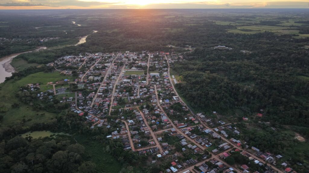 Vista aérea do município de Assis Brasil.