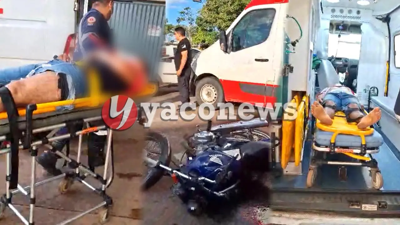 Colisão entre motos resulta em duas pessoas feridas no centro de Rio Branco