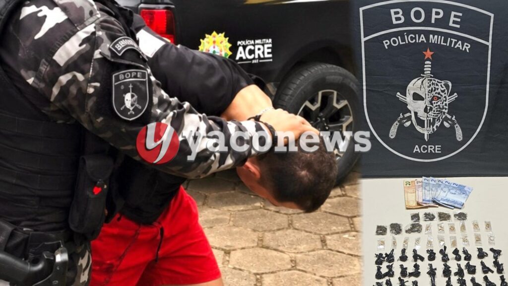 Drogas apreendidas pela ROTAM durante ação policial em Rio Branco.