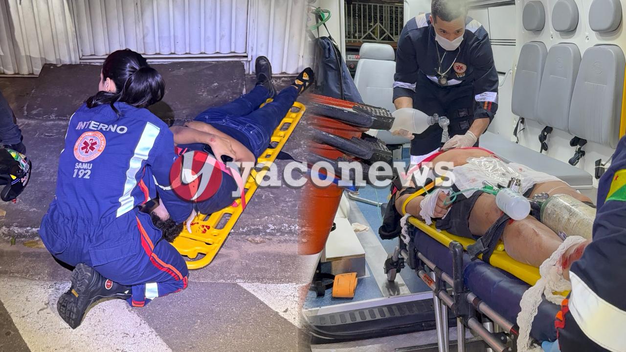 Motociclista sofre TCE gravíssimo e é entubado após colisão entres motos no bairro Dom Giocondo em Rio Branco