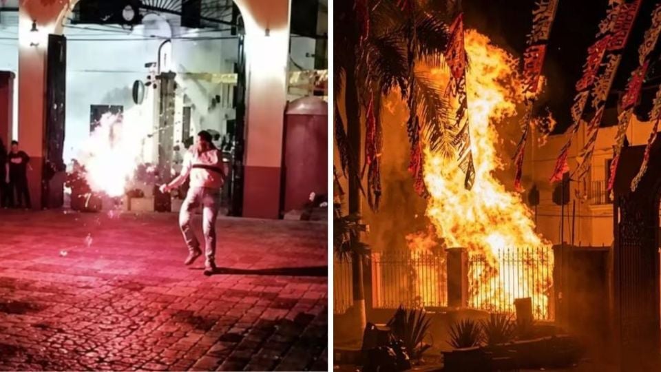 Explosão durante festa religiosa após fogos de artifício atingirem cilindros de gás no México.