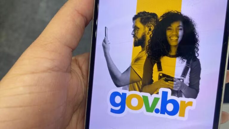 Tela do aplicativo Gov.br exibindo opções de recuperação de conta e autenticação digital.