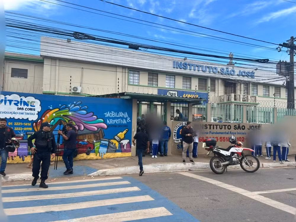 Instituto São José após ataque que resultou em mortes em Rio Branco.