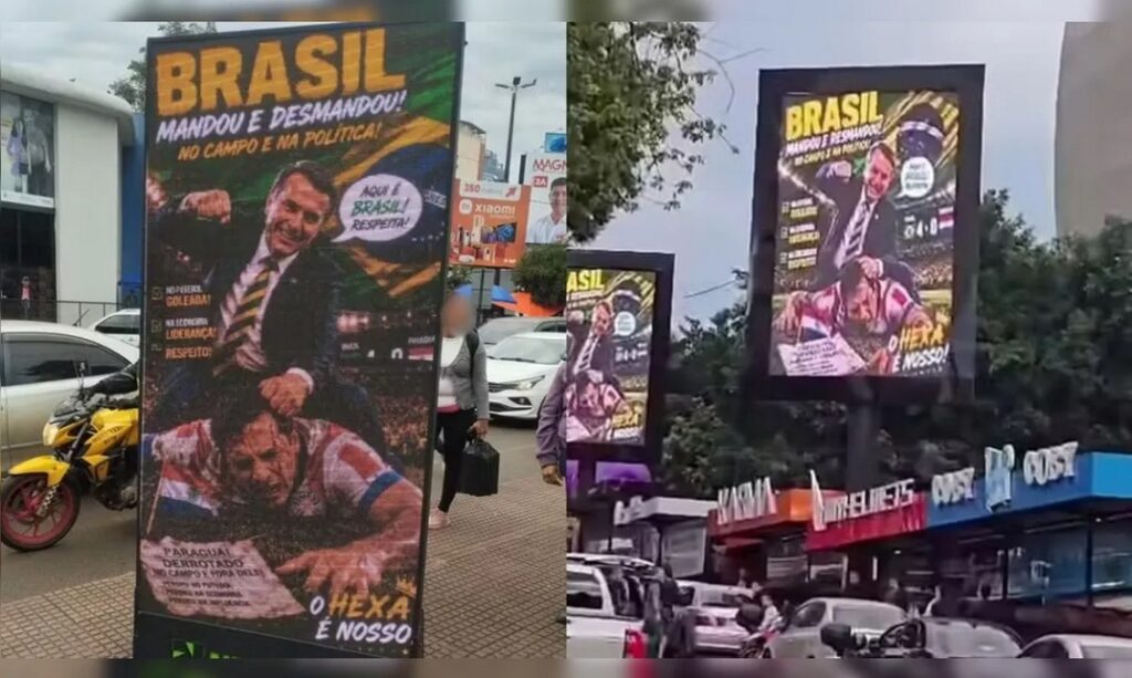 Telões hackeados exibem montagem de Bolsonaro no Paraguai