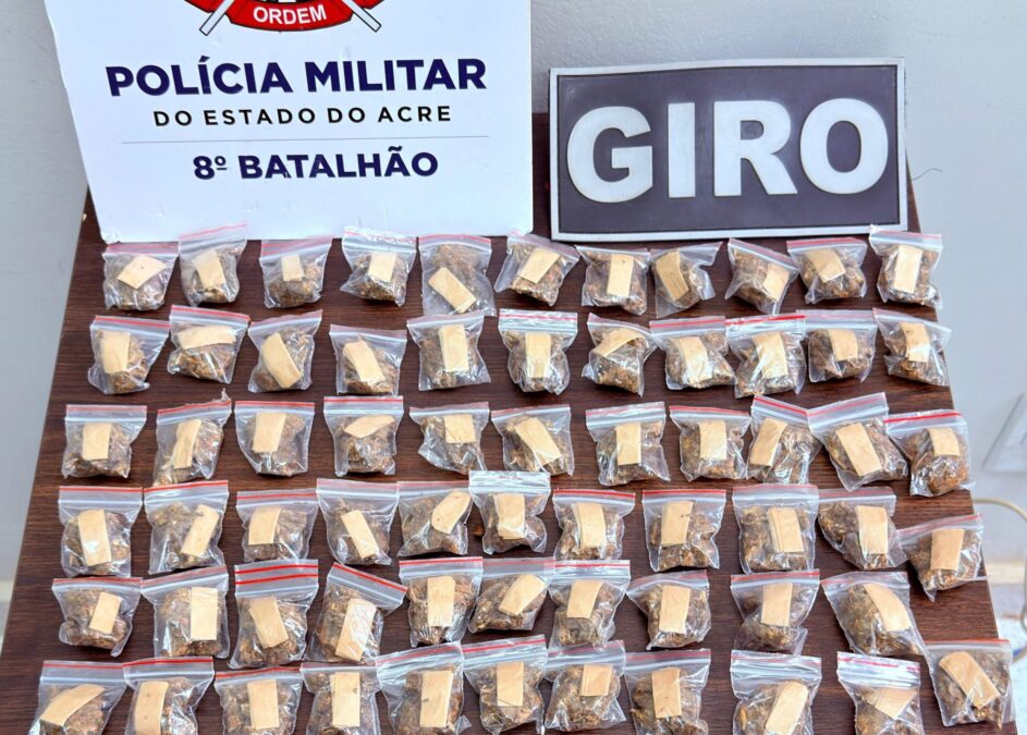 PM apreende skank e prende homem por tráfico em Sena Madureira