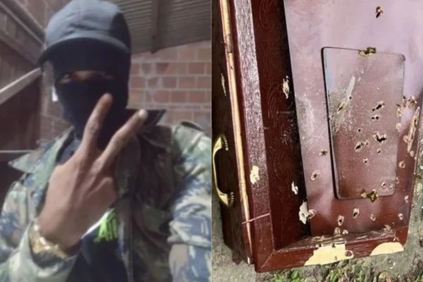 Caixão atingido por disparos durante sepultamento em cemitério de Dias d’Ávila na Bahia.