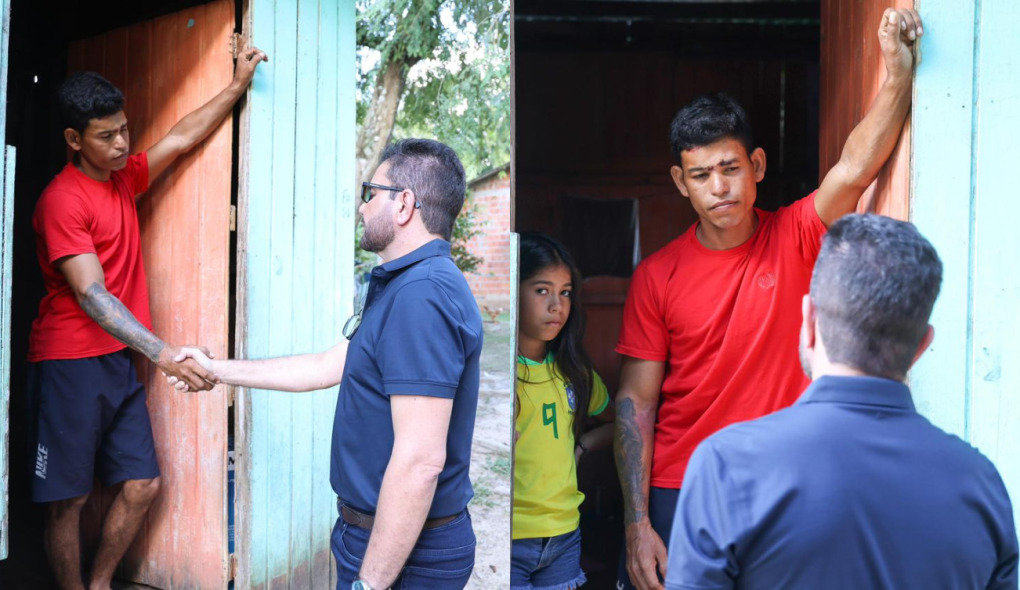 Gladson Cameli visita ferido no desabamento da ponte Frei Paolino Baldassari em Sena Madureira