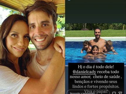 Com fotos dos filhos, Ivete Sangalo parabeniza ex-marido em aniversário: “Viva o papai”