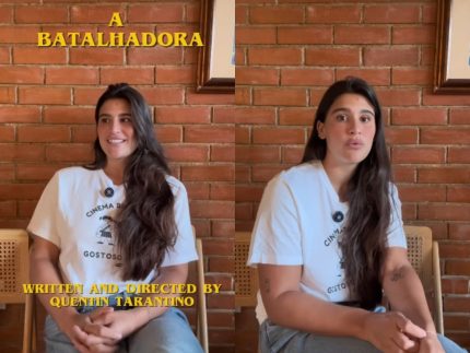 Giulia Costa rebate surpresa ao ser vista em set: “Amo trabalhar com cinema”