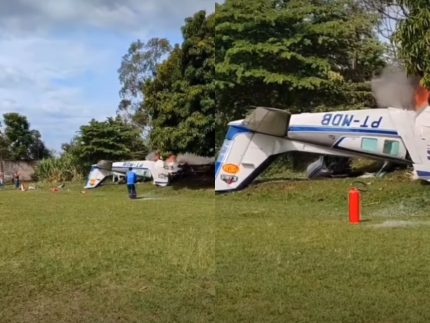 Avião de pequeno porte cai no interior de São Paulo e deixa dois mortos