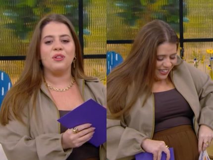 “Estou grávida”: Tati Machado se emociona com surpresa da equipe no “Mais Você”