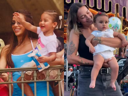 Biancardi e Carol Dantas, atual e ex de Neymar, curtem passeio com os filhos na Disney