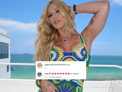 Web reage após Vini Jr. deixar comentário em post de Virginia sobre jogo do Brasil