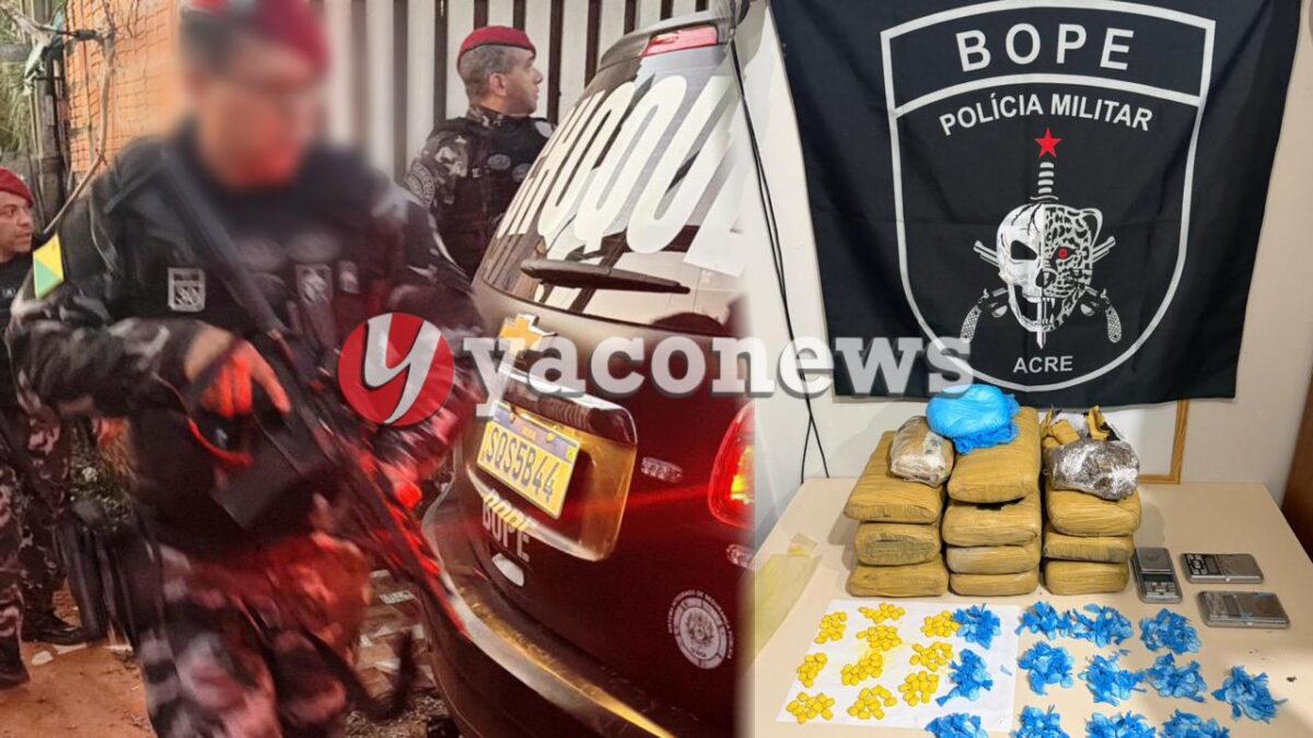 BOPE apreende 10 kg de maconha e drogas sintéticas em imóvel na Vila Bétel, em Rio Branco