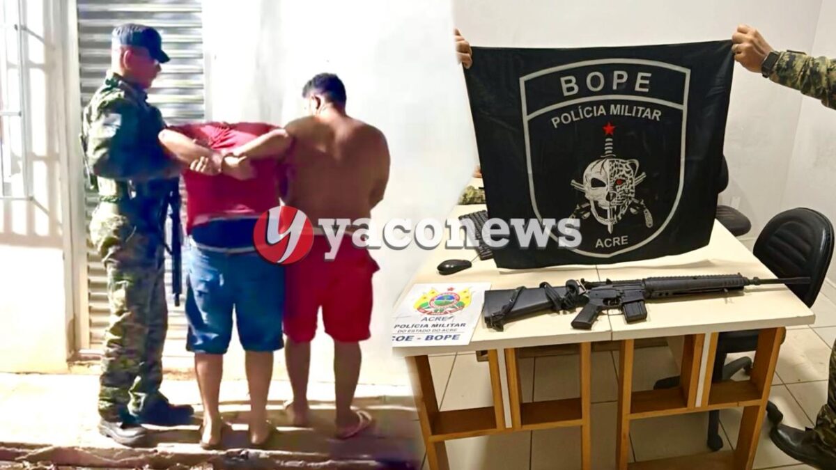 BOPE apreende simulacro de fuzil e prende dois suspeitos no bairro Belo Jardim 1, em Rio Branco