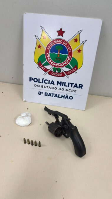 Monitorado é preso com revólver calibre .38 e cocaína em hotel de Sena Madureira