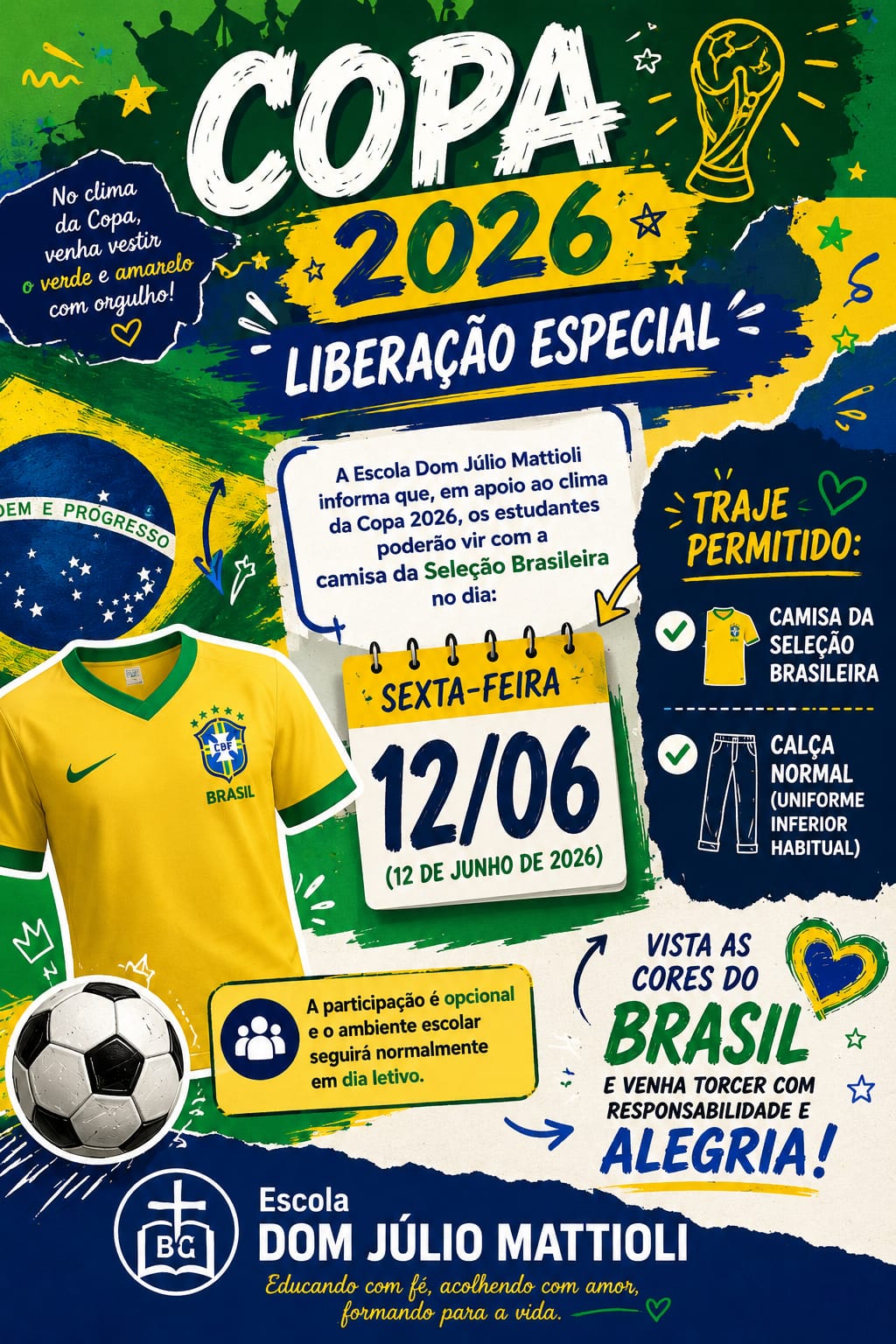 Escola Estadual Dom Júlio Mattioli entra no clima da Copa do Mundo 2026