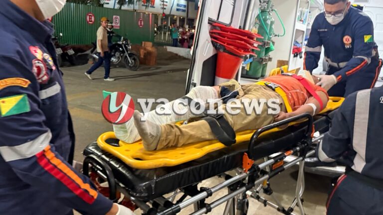 Motociclista fica ferido após batida com Saveiro no bairro Floresta em Rio Branco