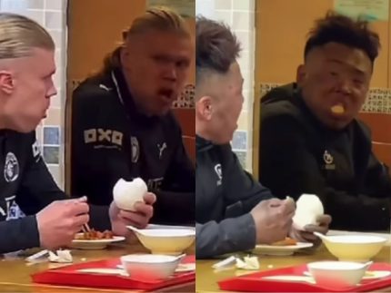 Cena de jogador norueguês assustado diante do espelho é montagem feita com IA