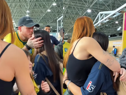 Despedida! Ferrugem e Thaís se emocionam antes de intercâmbio da filha mais velha