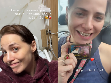Letícia Colin passa por exames médicos e mostra presente de Sophie Charlotte