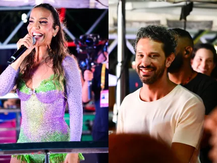 Namorado de Ivete Sangalo, Thiago Maia acompanha a cantora durante festival