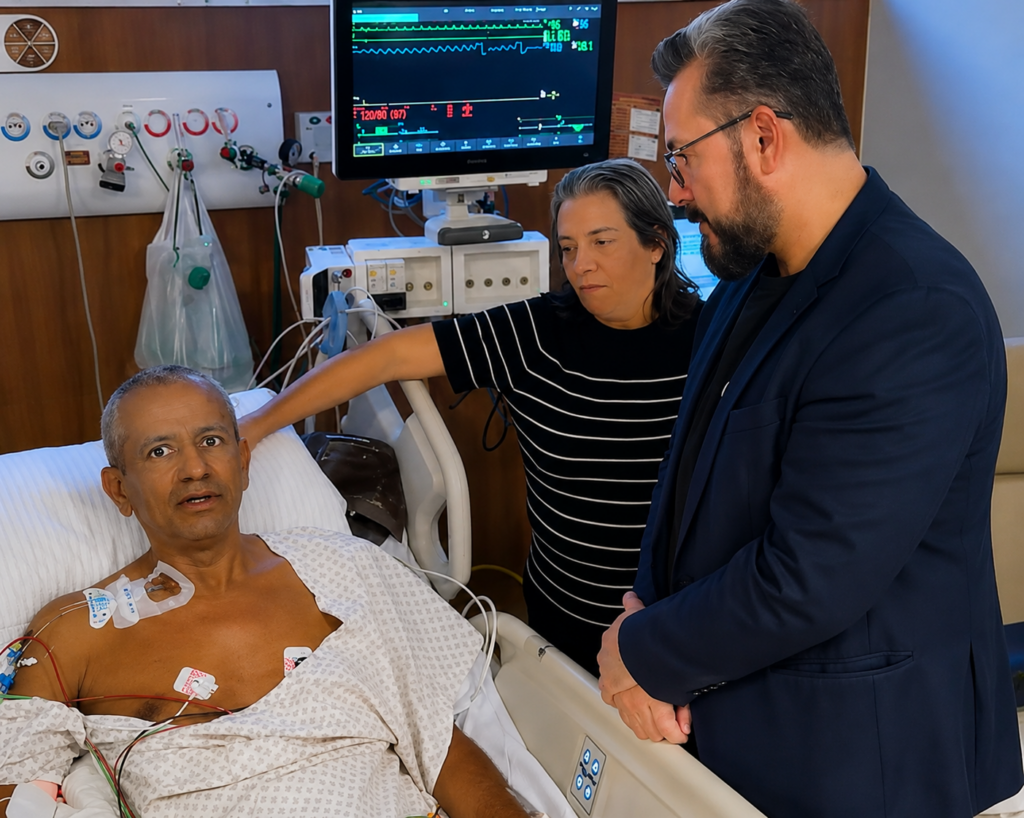 Alan Rick visita Edinaldo Muniz, vítima do desabamento da Ponte Frei Paolino.