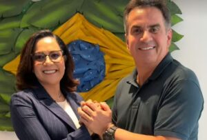 Mailza Assis e Ciro Nogueira durante reunião de alinhamento político para as eleições de 2026.