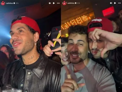 Carlinhos Maia e Zé Felipe entram no clima de sofrência durante show de Léo Foguete