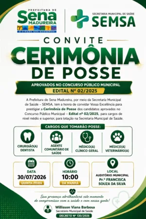Prefeitura de Sena Madureira realiza posse dos aprovados no concurso público da Saúde