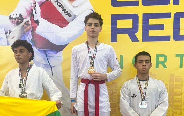 Atleta de Sena Madureira conquista ouro no taekwondo e garante vaga em competição nacional.