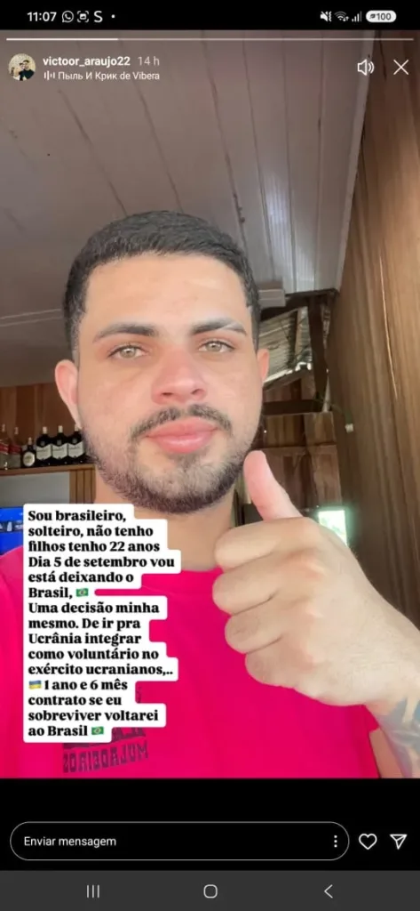 Acreano de 22 anos anuncia que vai lutar como voluntário na defesa da Ucrânia