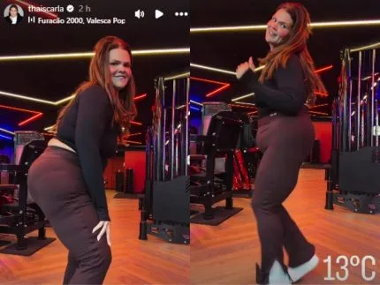 Thais Carla dança em treino após divórcio: “Agora eu sou solteira e ninguém vai me segurar”