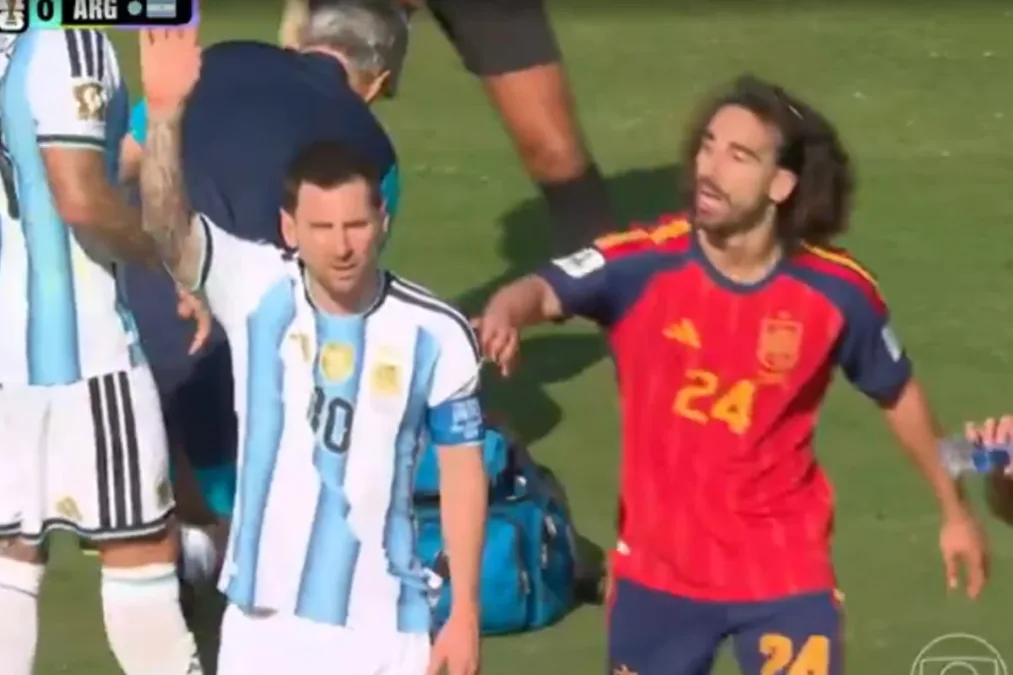 Copa: leitura labial revela discussão entre Messi e Cucurella na final