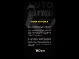Nota de pesar emitida pela Faculdade São Leopoldo Mandic