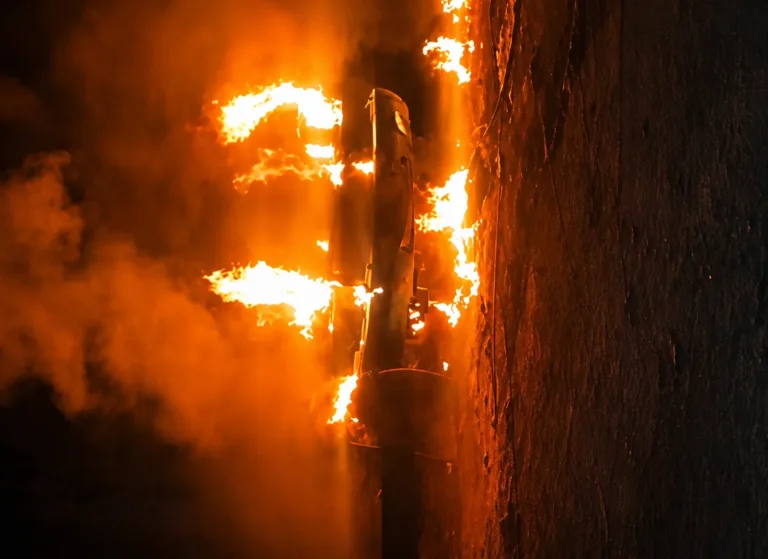 Caminhão pega fogo durante a madrugada em Manoel Urbano.