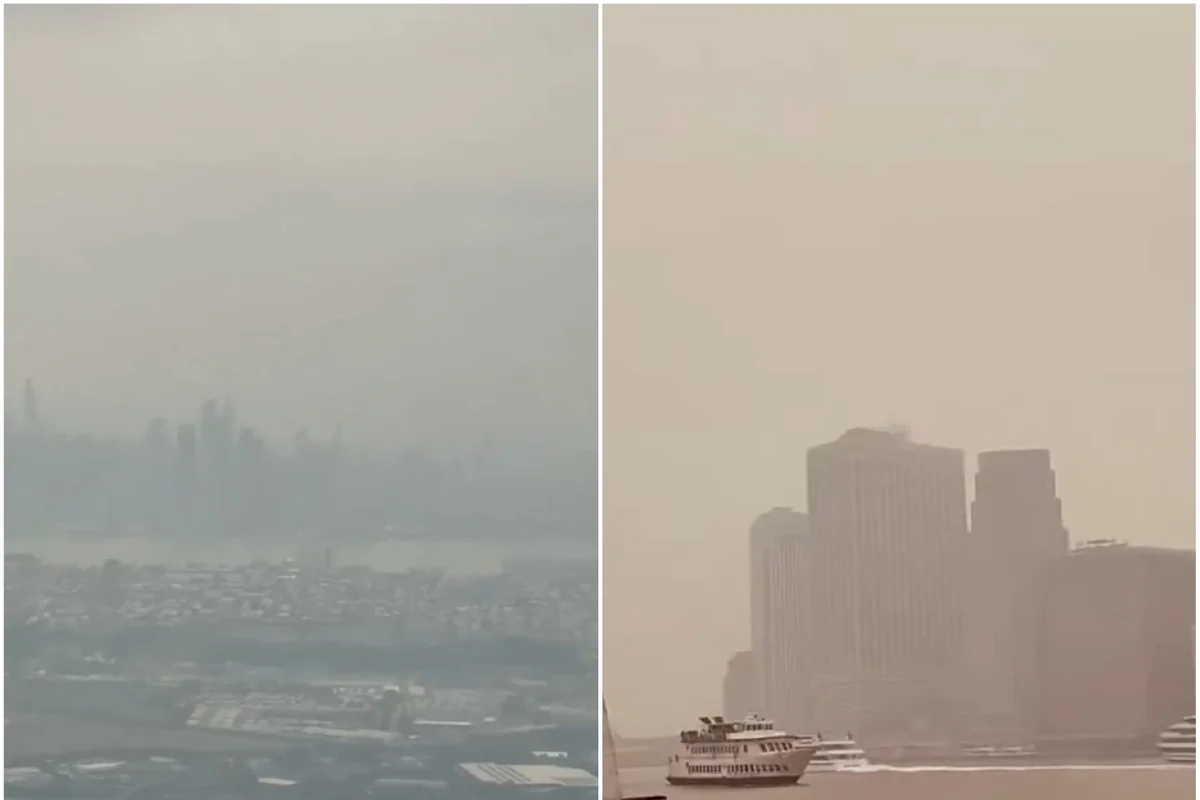 Fumaça de incêndio florestal encobre Nova York e ameaça final da Copa
