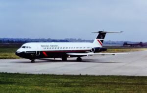 Aeronave BAC 1-11 que perdeu a jenela frontal em pleno voo