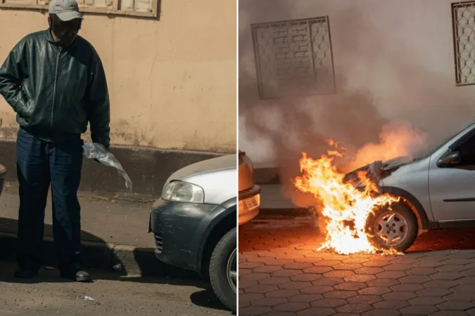 Homem incendeia caminhonete e foge no interior de Minas