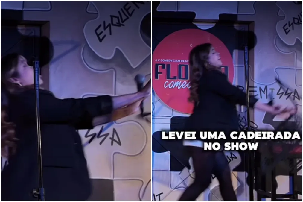 Humorista leva cadeirada e é xingada durante show em SC