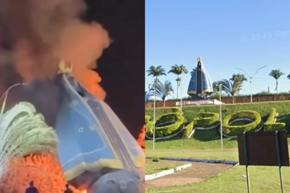 Imagem de Nossa Senhora em Nerópolis (GO) é destruída por incêndio