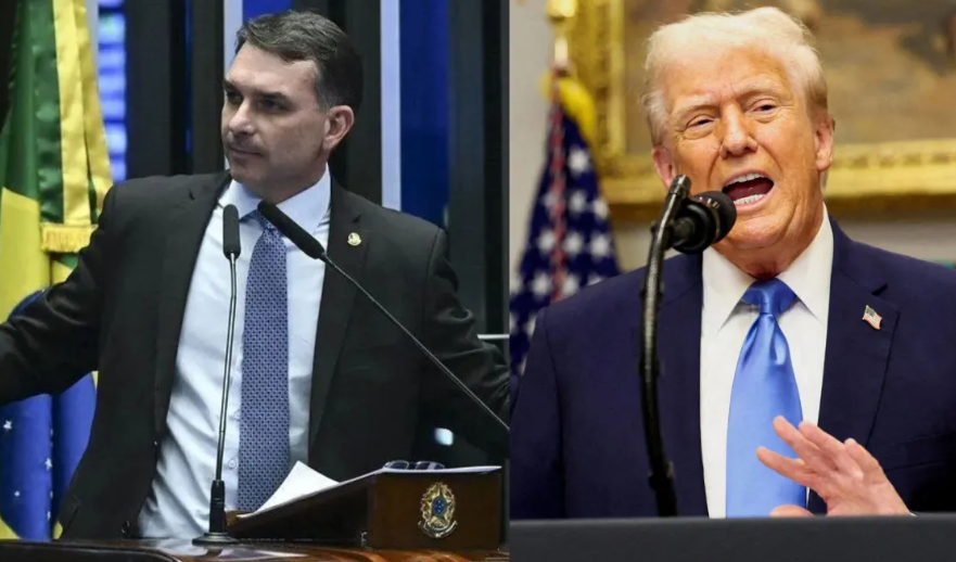 Flávio Bolsonaro chega aos EUA para tentar barrar tarifa de 25% contra produtos brasileiros