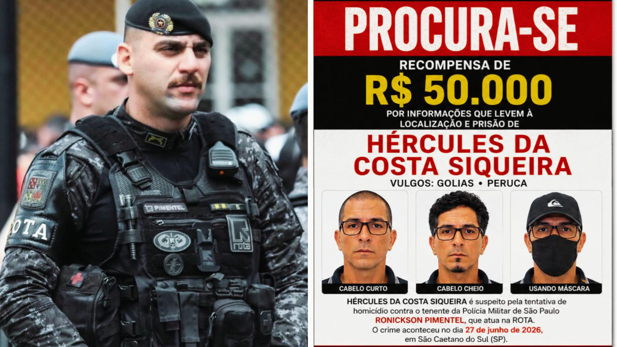 Polícia oferece recompensa de R$ 50 mil por suspeito de atirar em tenente da Rota