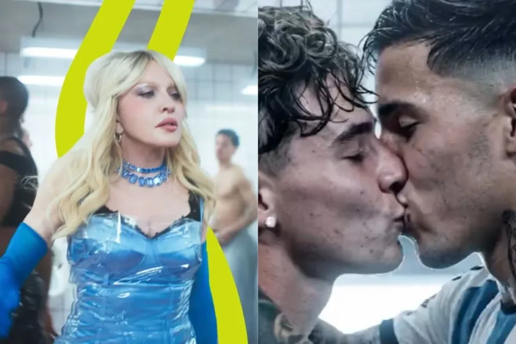 Madonna posta clipe refeito por IA com jogadores argentinos aos beijos
