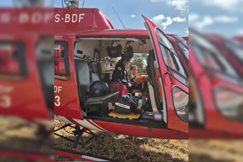 Menino é levado de helicóptero a hospital do DF após choque elétrico