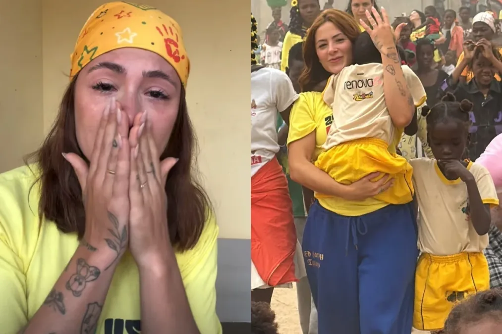 Nathalia Valente chora ao rebater críticas por missão na África