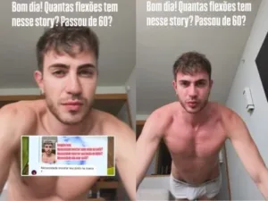 Com ironia, Léo Picon rebate bronca da mãe após aparecer de cueca: “Não é um ato obsceno”