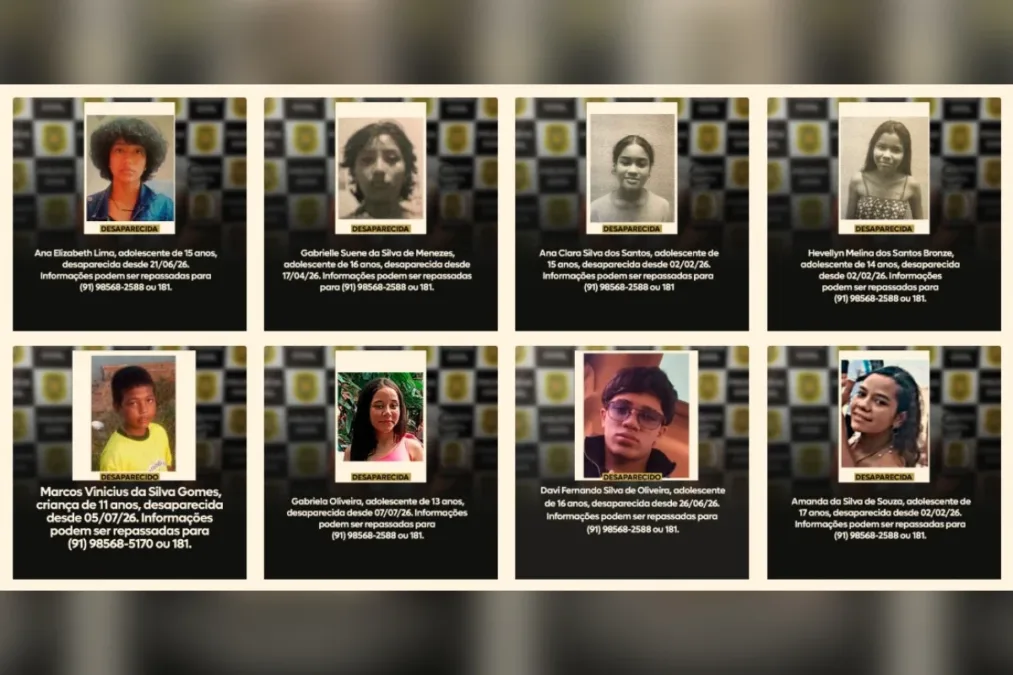 Polícia Civil procura 14 adolescentes desaparecidos no Pará em 2026