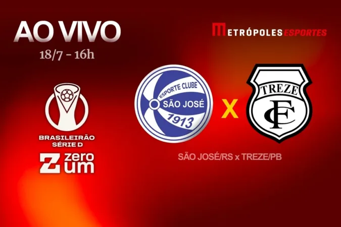 Série D ZeroUm: Metrópoles transmite São José-RS x Treze-PB ao vivo
